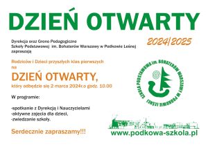 Dzień otwarty dla Rodziców i Dzieci przyszłych klas pierwszych